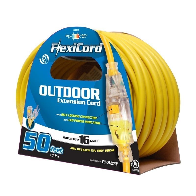Toolway | SJTW 16/3 1-Outlet Extension Cords