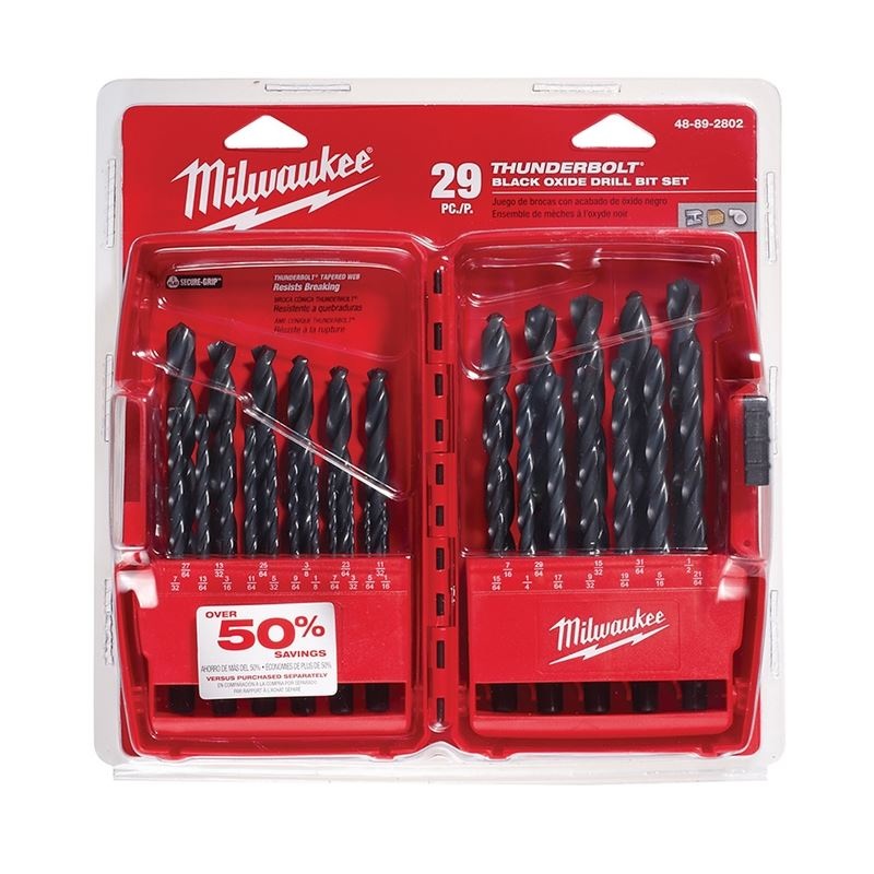 Milwaukee 48-89-2802 THUNDERBOLT Black Oxide Drill Bit Set – 29 PC
