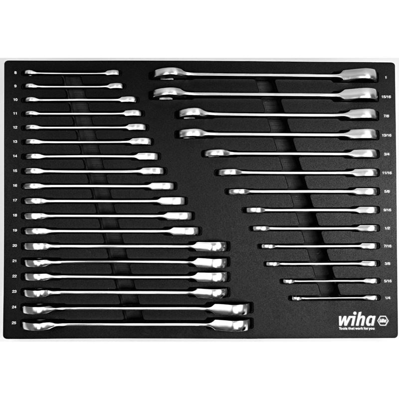 WIHA 30392 31 Piece Ratcheting Wrench Tray Set – SAE and Metric