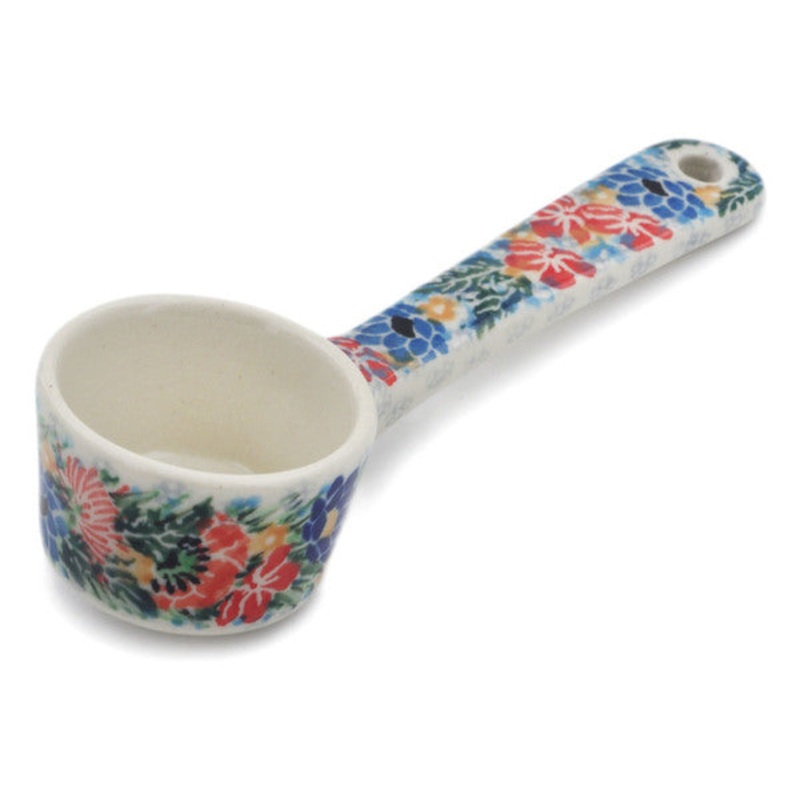 Polish Pottery 1 oz Measuring Cup Dream Bouquet UNIKAT