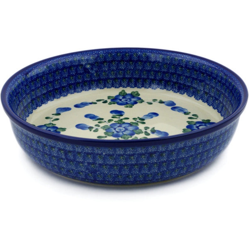 Polish Pottery 10 Bowl Blue Poppies