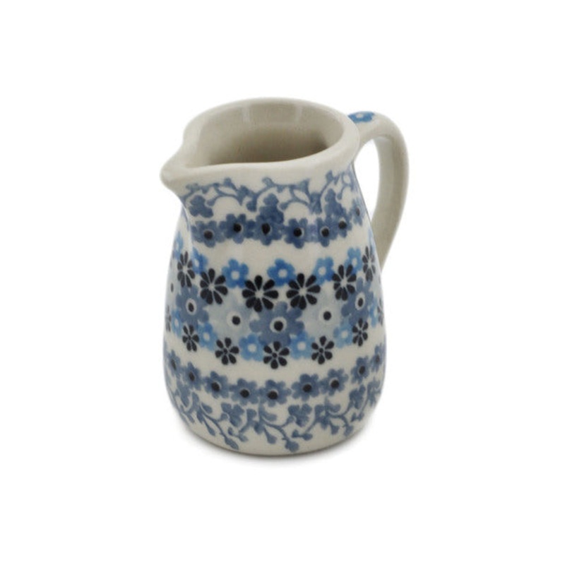 Polish Pottery 2 Mini Jug Flowers Covered With Snow