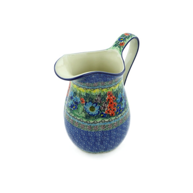 Polish Pottery 6 Cup Pitcher Splendid Meadow UNIKAT