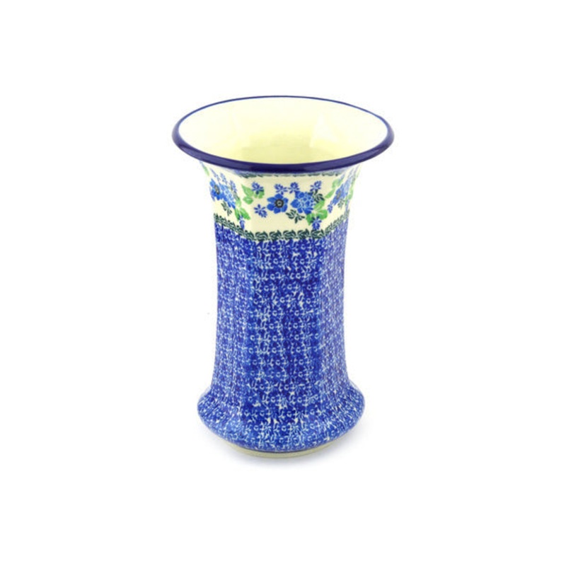 Polish Pottery 9 Vase Pretty In Blue