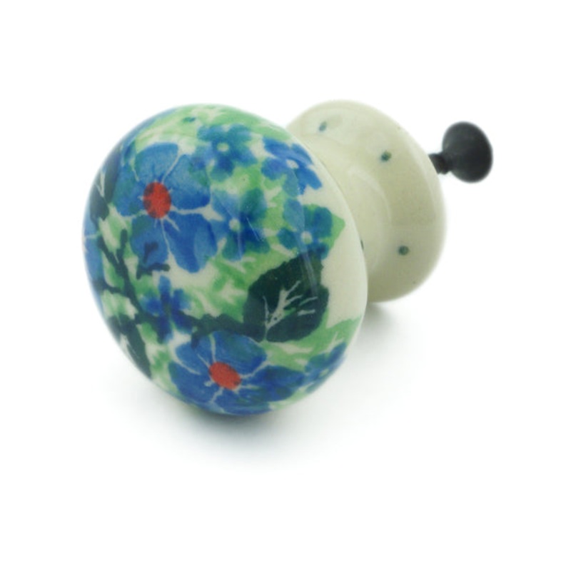 Polish Pottery Drawer knob 1-3/8 inch Polish Wreath