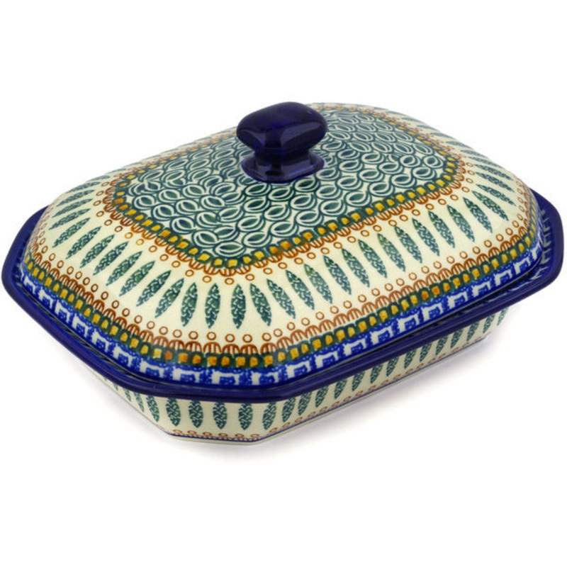 Polish Pottery 10 Dish with Cover Tuscan Countryside