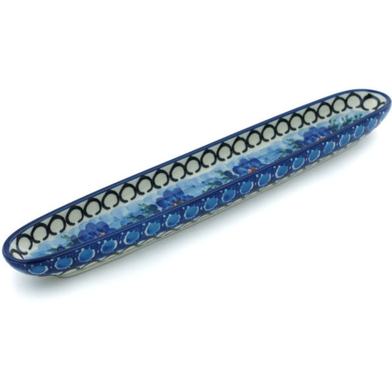 Polish Pottery 12 Olive Dish Blue Delight UNIKAT