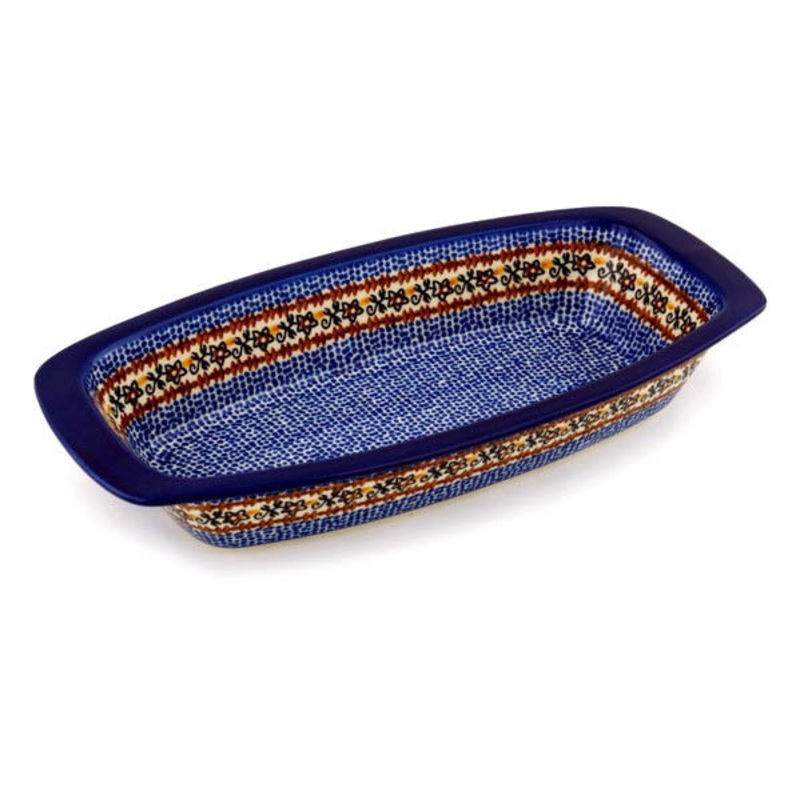 Polish Pottery 14 Oval Baker with Handles Southern Trail