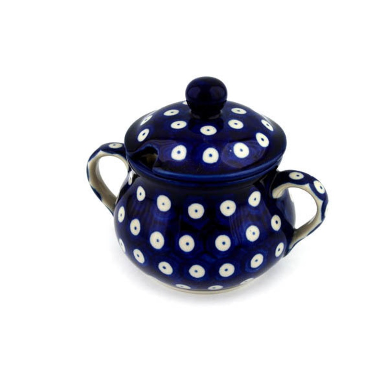 Polish Pottery 7 oz Sugar Bowl Blue Eyes