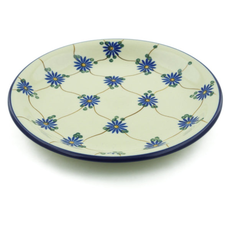 Polish Pottery 8 Plate Aster Trellis