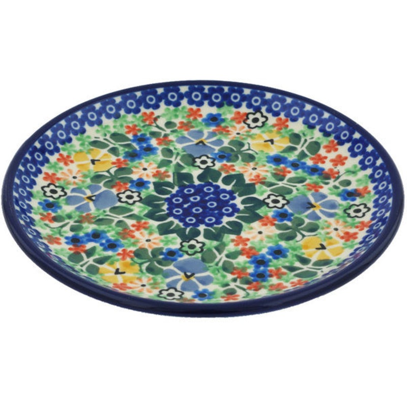 Polish Pottery Toast Plate Spring Garden UNIKAT