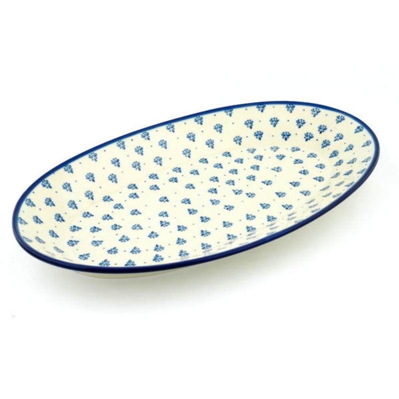Polish Pottery 18 Platter Little Blue Bouquet