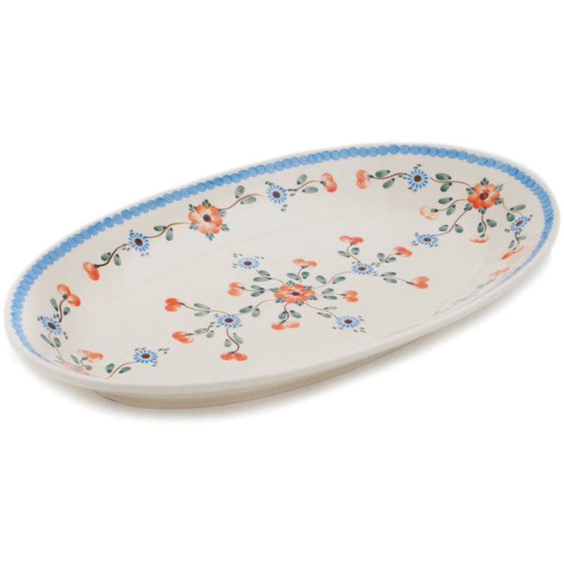 Polish Pottery 18 Platter Cherry Blossoms