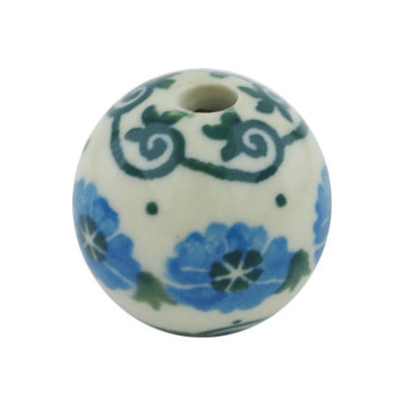 Polish Pottery 1 Bead Poppy Circle