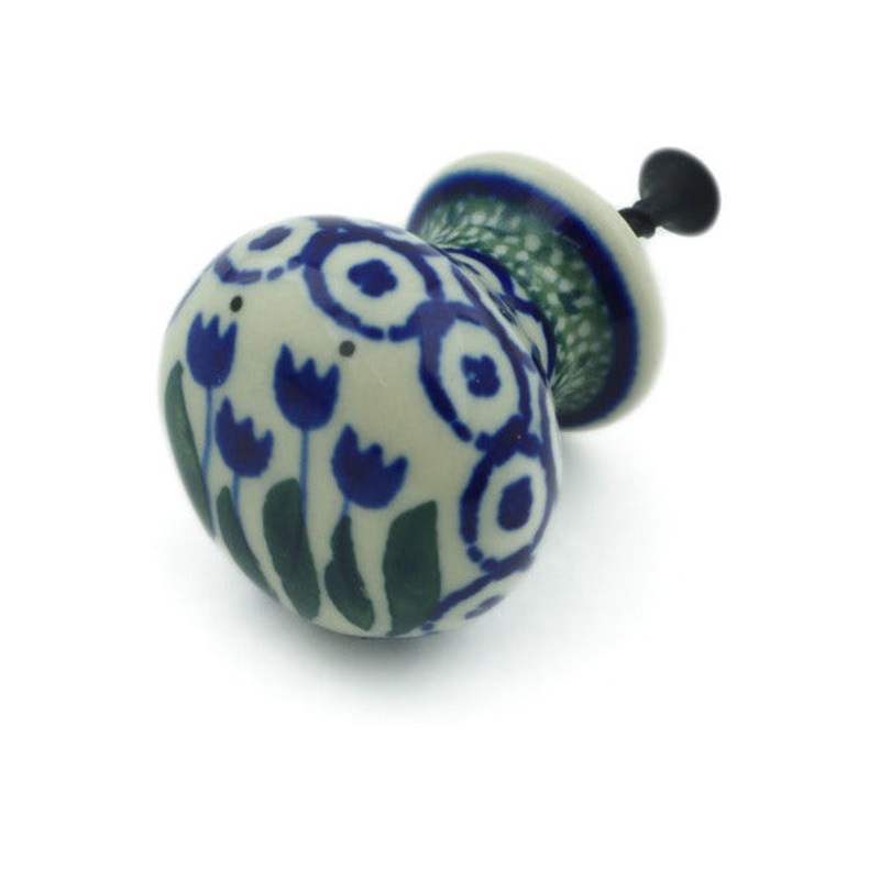 Polish Pottery Drawer knob 1-3/8 inch Water Tulip