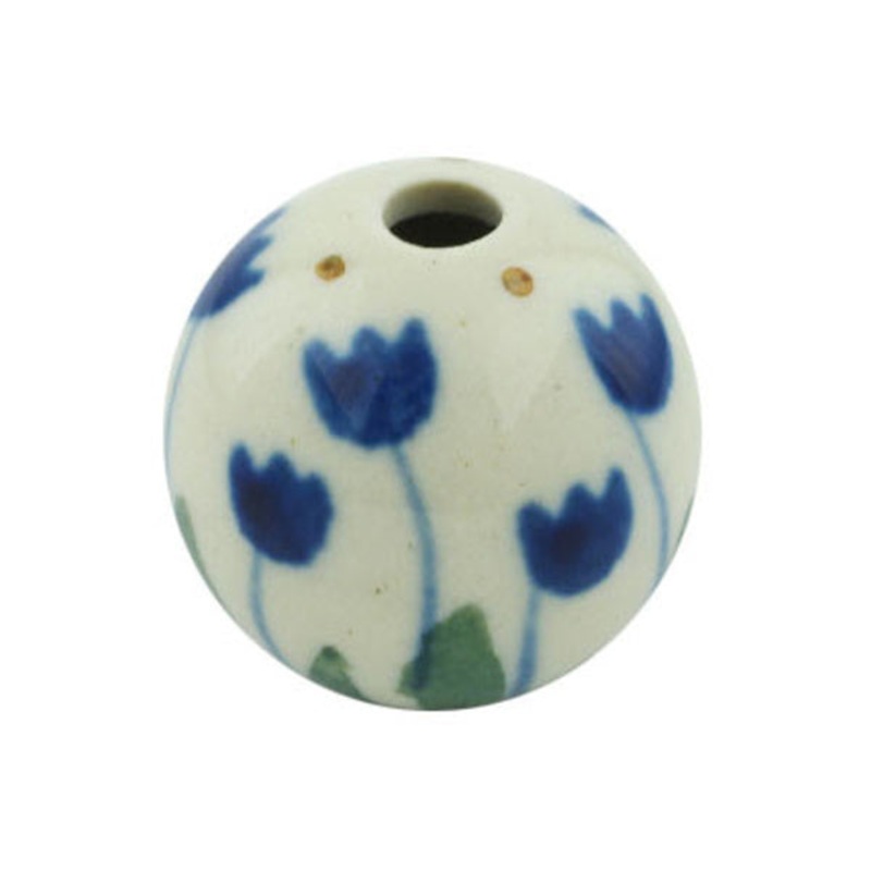 Polish Pottery 1 Bead Water Tulip