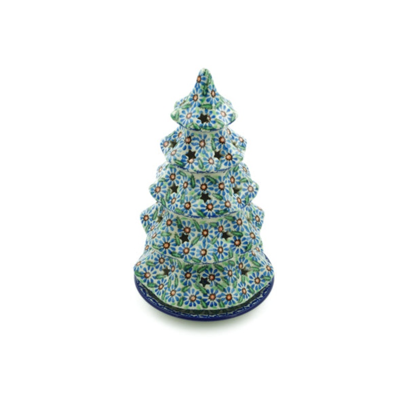 Polish Pottery 10 Christmas Tree Candle Holder Cactus UNIKAT