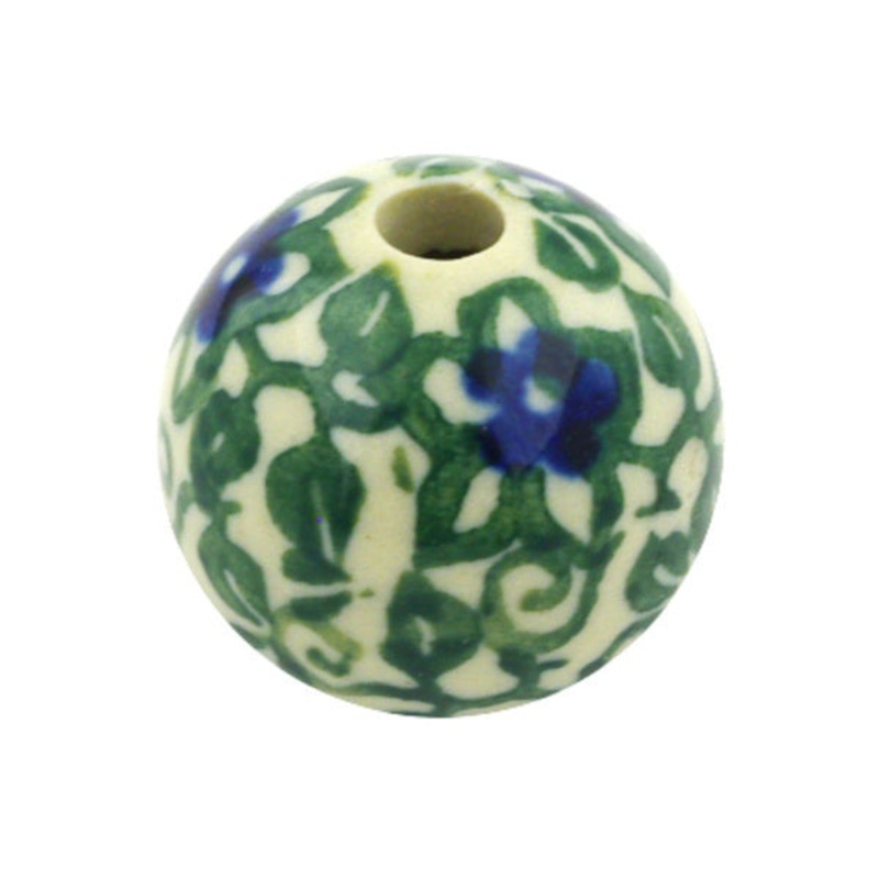 Polish Pottery 1 Bead Lobelia Vines