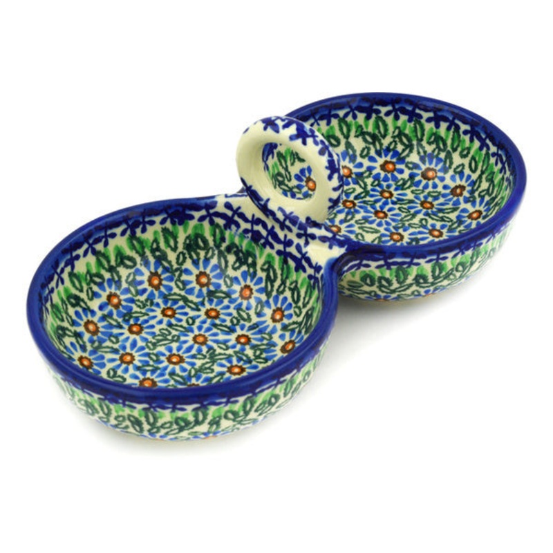 Polish Pottery 10 Condiment Dish Cactus UNIKAT