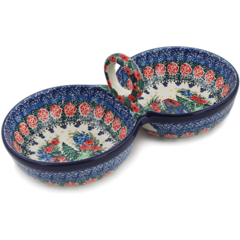 Polish Pottery 10 Condiment Dish Blue Escape UNIKAT