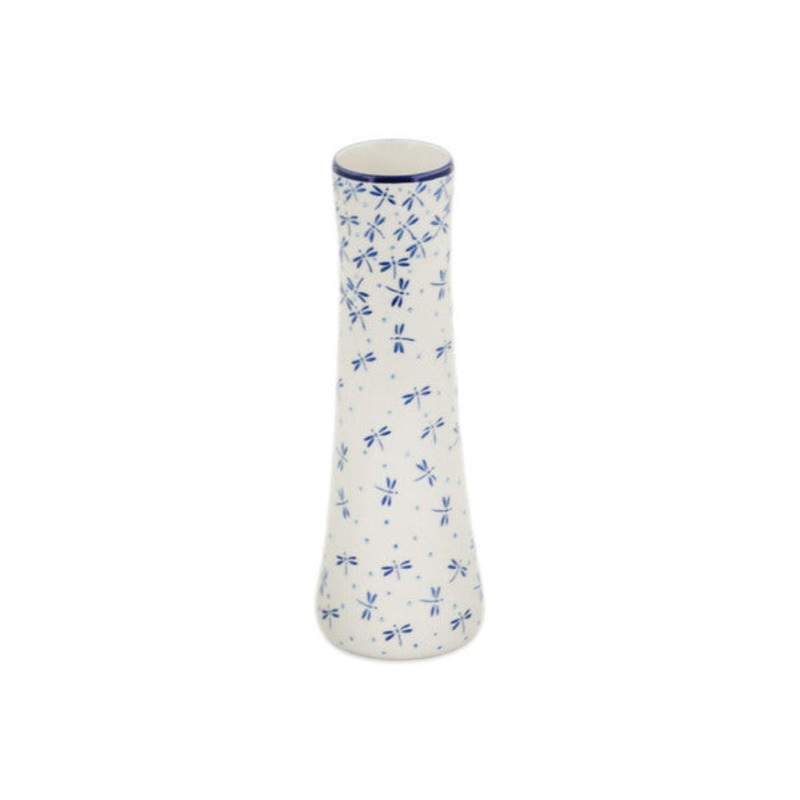 Polish Pottery 10 Vase Flying Dragonflies