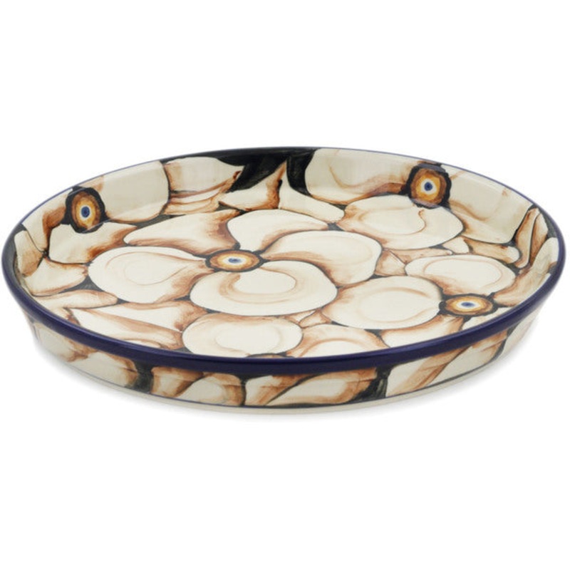 Polish Pottery 10 Cookie Platter Autumn Poppies UNIKAT