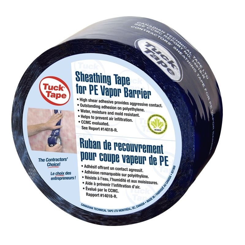 Tuck Tape 219-08 – Contractor’s sheathing tape for PE vapor barrier