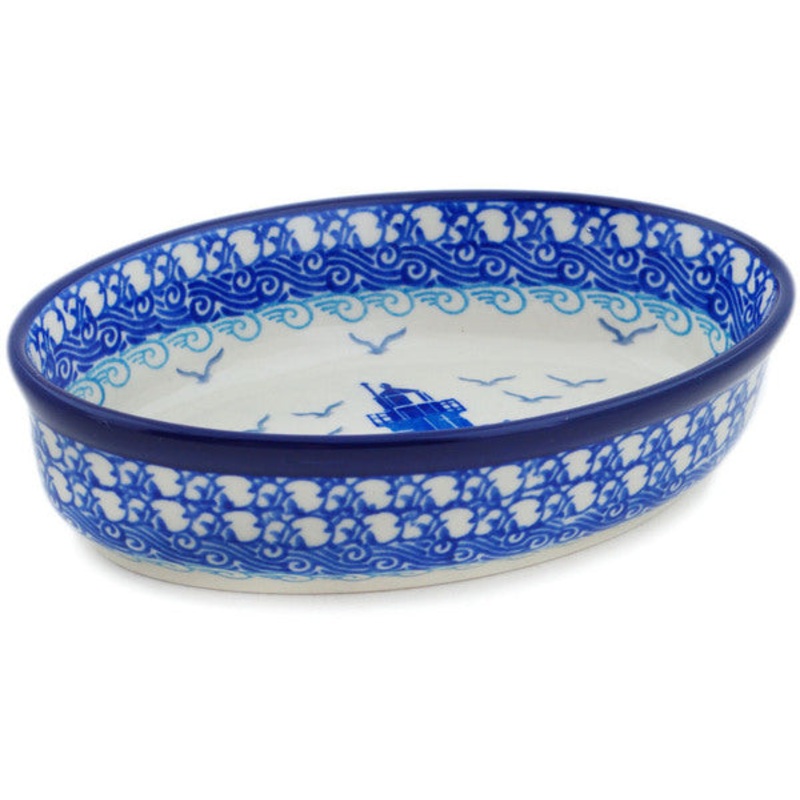 Polish Pottery 6 Condiment Dish Beach Day UNIKAT