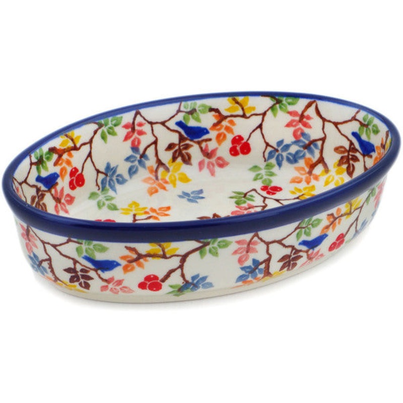 Polish Pottery 6 Condiment Dish Fall Branches UNIKAT