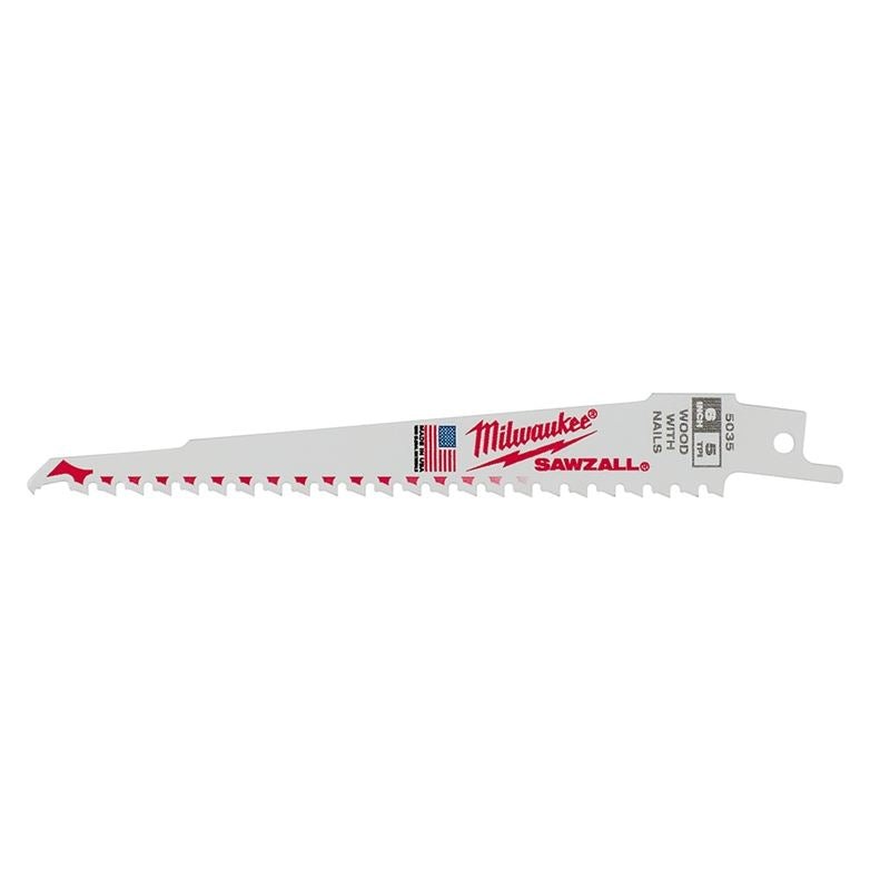 48-01-6035 6 in. 5 TPI SAWZALL Blades – 50 Pack