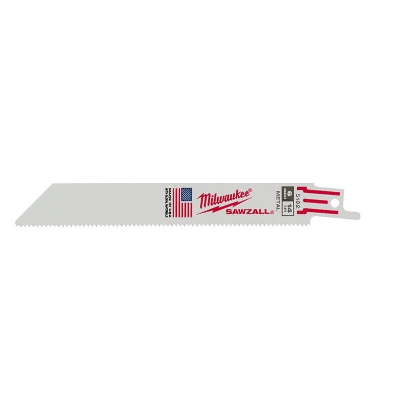 48-00-5182 6 in. 14 TPI Thin Kerf SAWZALL Blades – 5 Pack