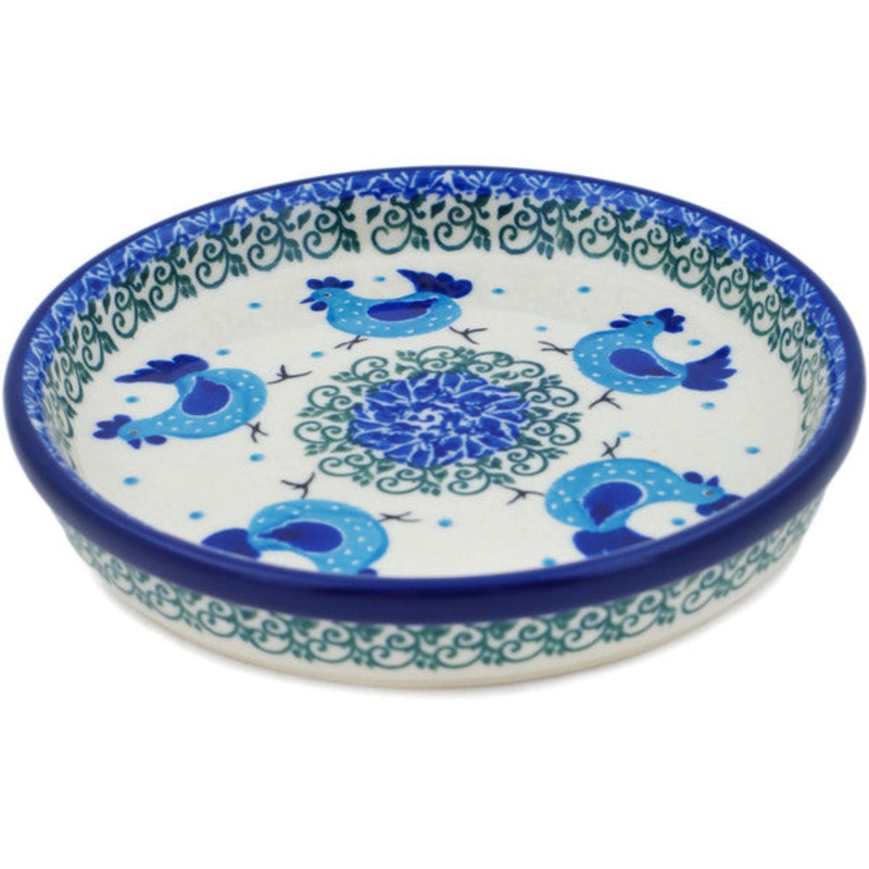 Polish Pottery 6 Condiment Dish Chicken Merry-Go-Round UNIKAT