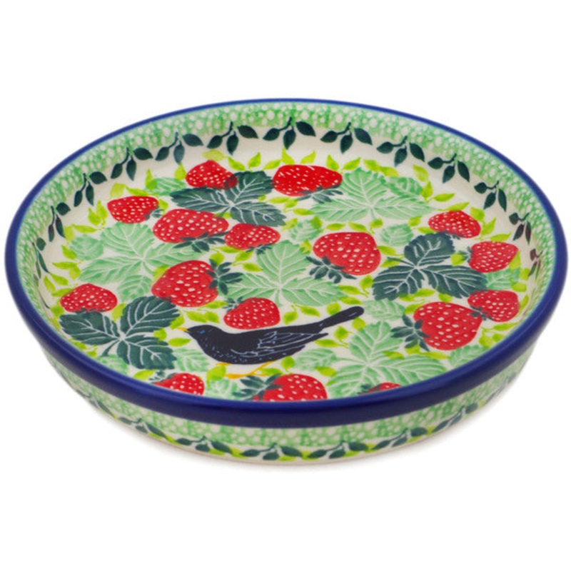 Polish Pottery 6 Condiment Dish Raven’s Red Berries UNIKAT
