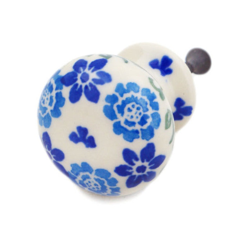 Polish Pottery Drawer knob 1-3/8 inch Petal Rain