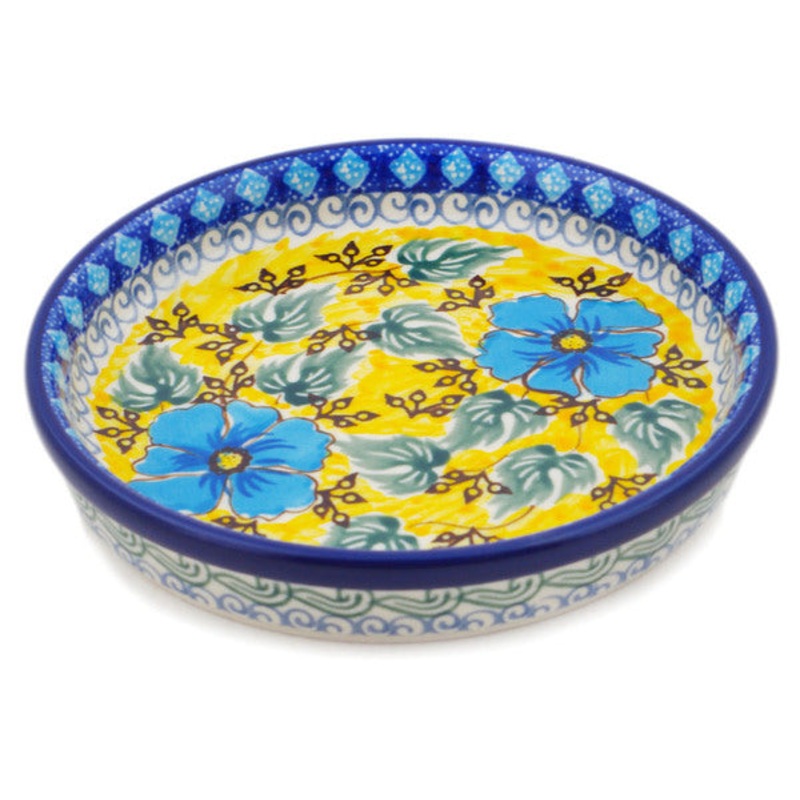 Polish Pottery 6 Condiment Dish Brilliant In Blue UNIKAT
