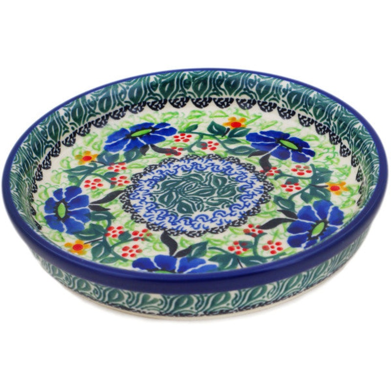 Polish Pottery 6 Condiment Dish Poppy Fields UNIKAT