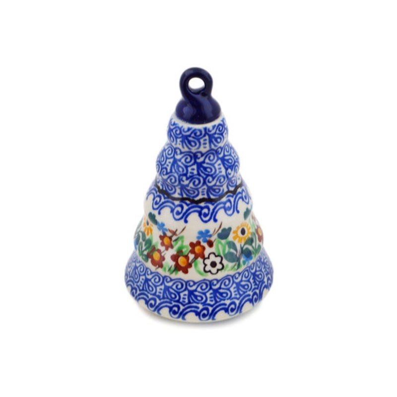 Polish Pottery 6 Christmas Ball Ornament Sea Of Posies UNIKAT