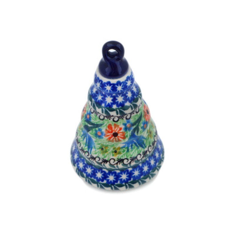 Polish Pottery 6 Christmas Ball Ornament Sprouting Cupids UNIKAT