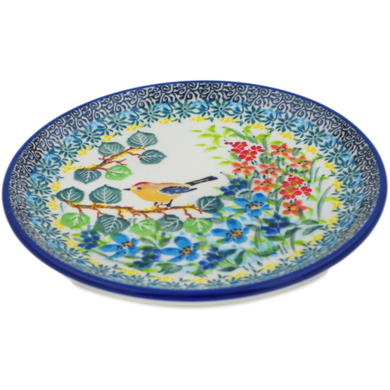 Polish Pottery Toast Plate Relaxing Day UNIKAT