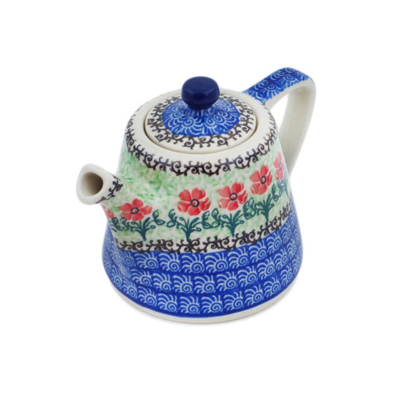 Polish Pottery 10 oz Tea or Coffee Pot Maraschino
