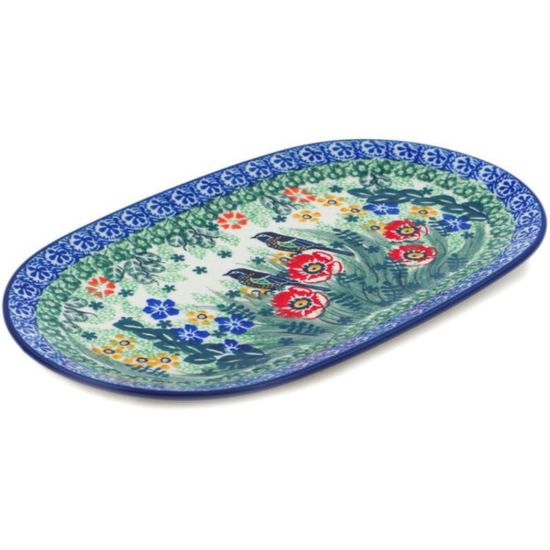 Polish Pottery 10 Oval Platter Window Views UNIKAT