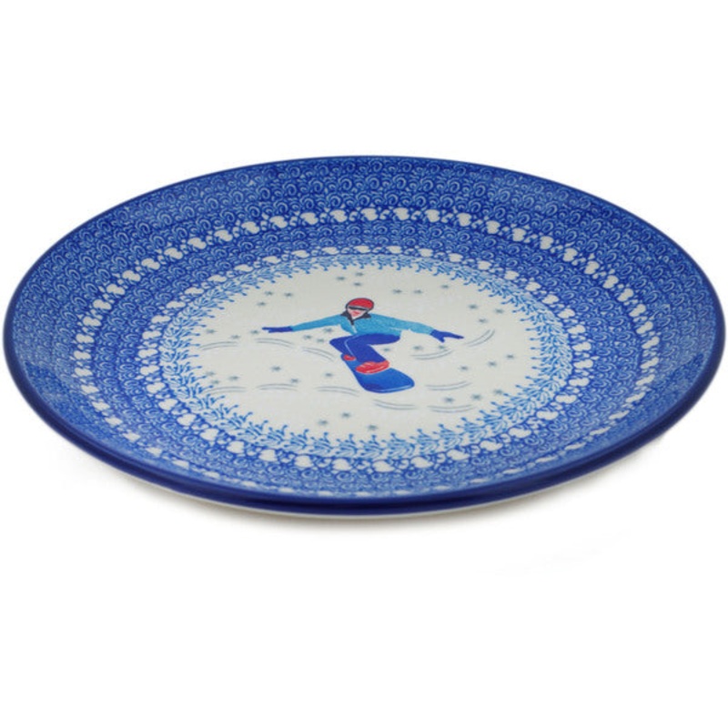 Polish Pottery 10 Plate At The Slopes UNIKAT