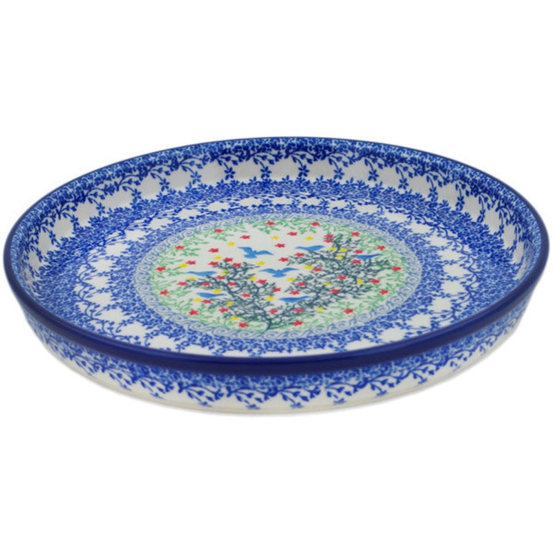 Polish Pottery 10 Cookie Platter Free Flock UNIKAT