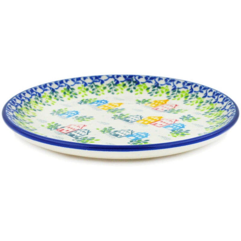 Polish Pottery Toast Plate Sweet Little Village UNIKAT