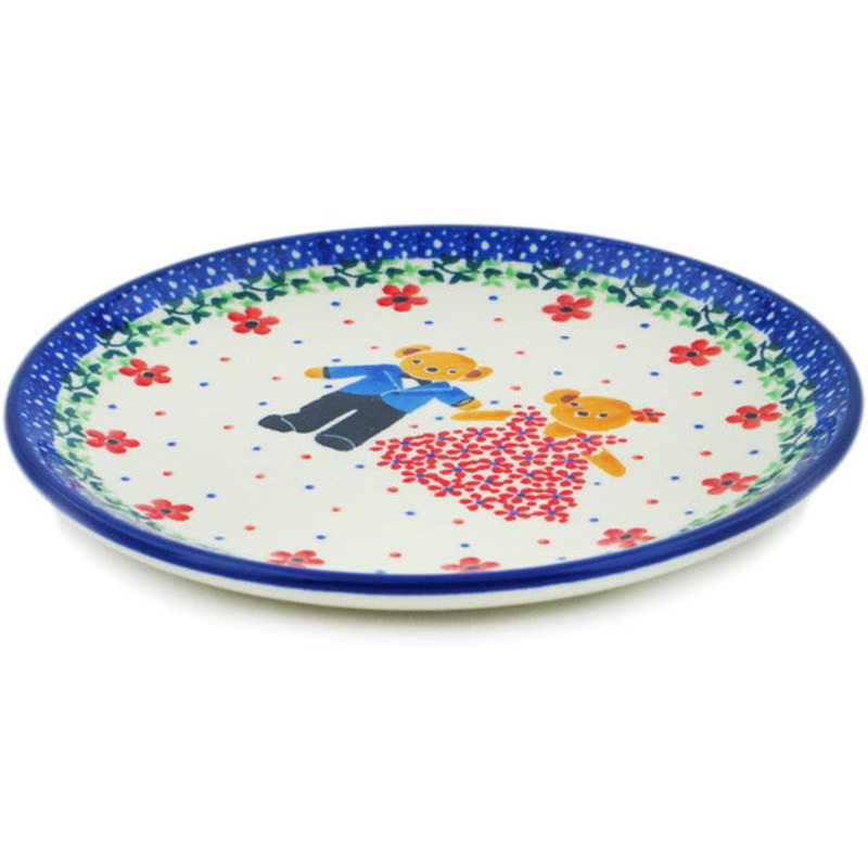 Polish Pottery Toast Plate Royal Teddy UNIKAT
