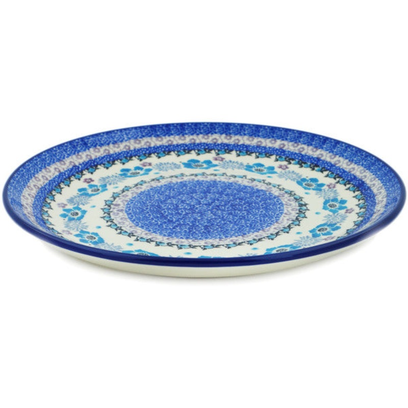 Polish Pottery 10 Plate Blooming Blues