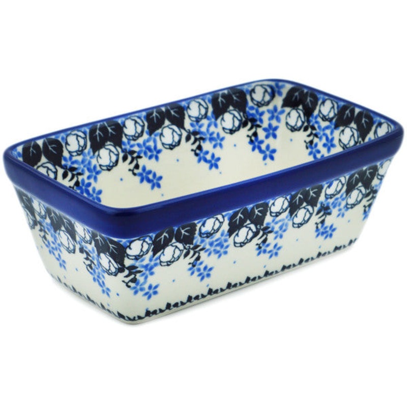 Polish Pottery Mini loaf pan Flowers At Dusk