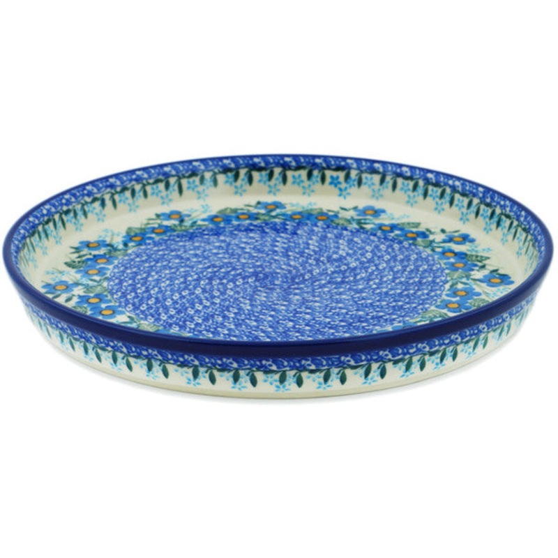 Polish Pottery 10 Cookie Platter Blue Joy