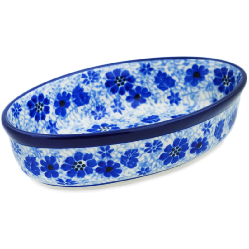 Polish Pottery 6 Condiment Dish Misty Dragonfly