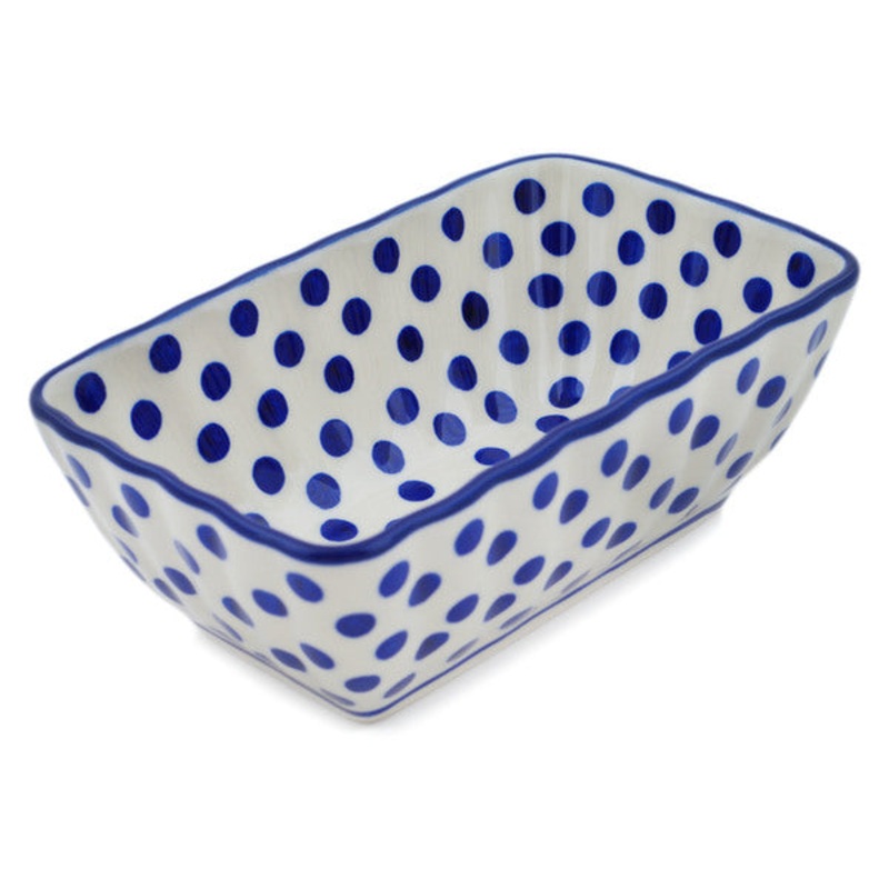 Polish Pottery Mini loaf pan Polka Dot Delight